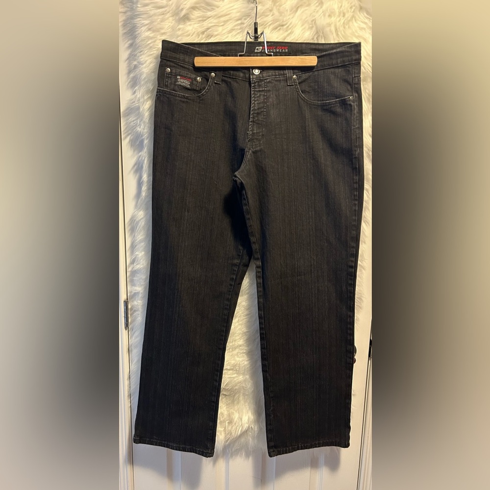 Men's Vintage Point Zero Wide Straight Leg Black Jeans